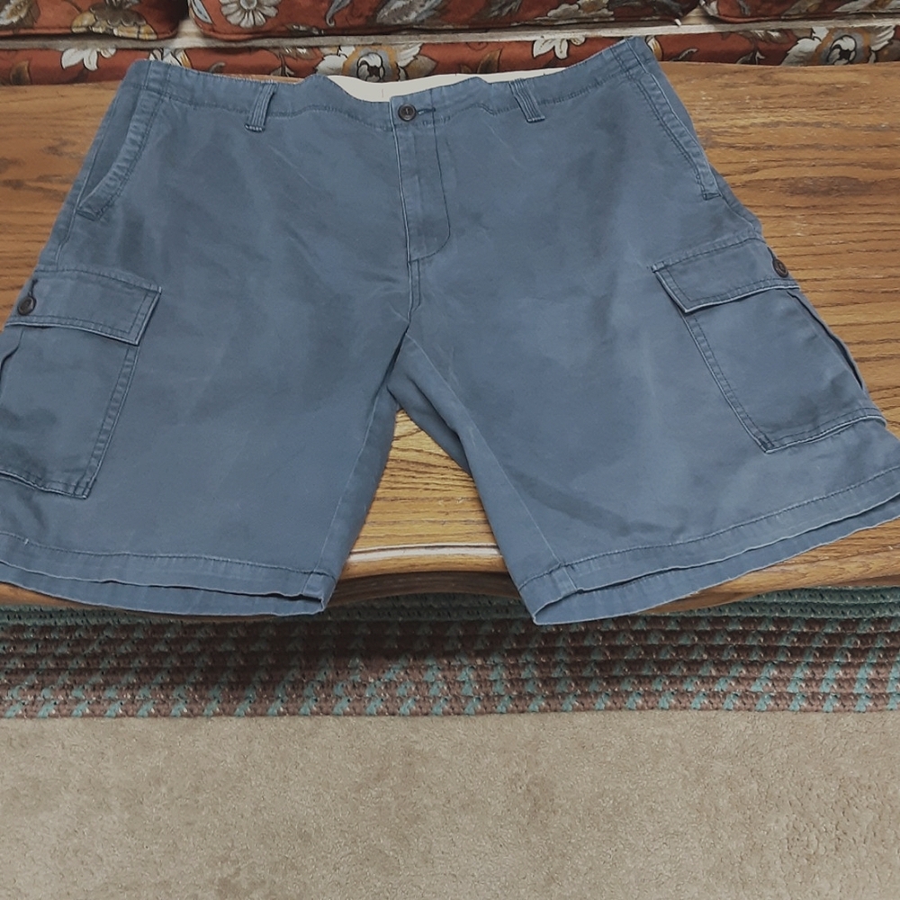 Dockers Gray Cargo Shorts Flat Front Cotton Blend